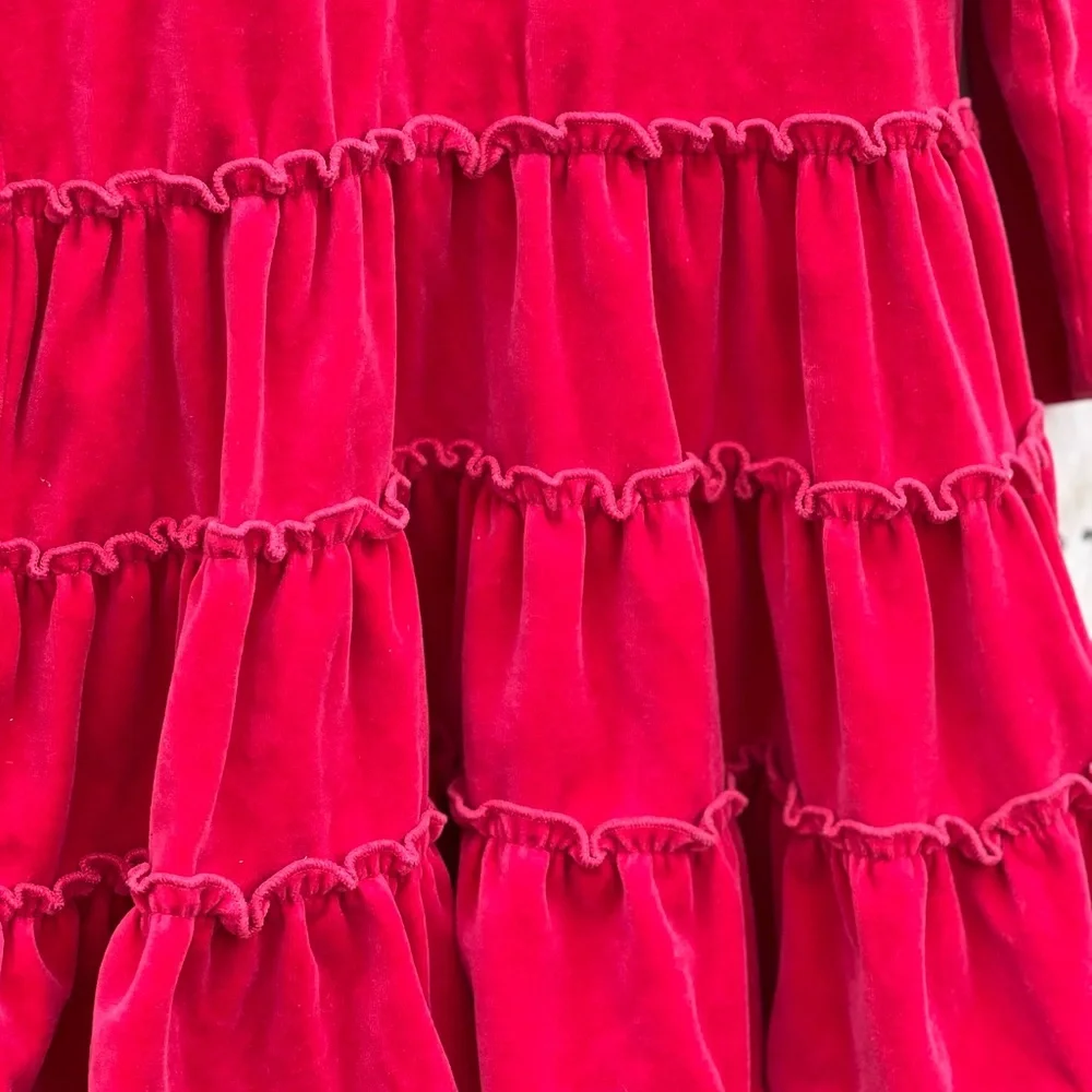 Hanna Andersson Velour Tiered Dress